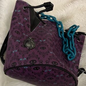 Loungefly Purple and Black Skull Shoulder Bag